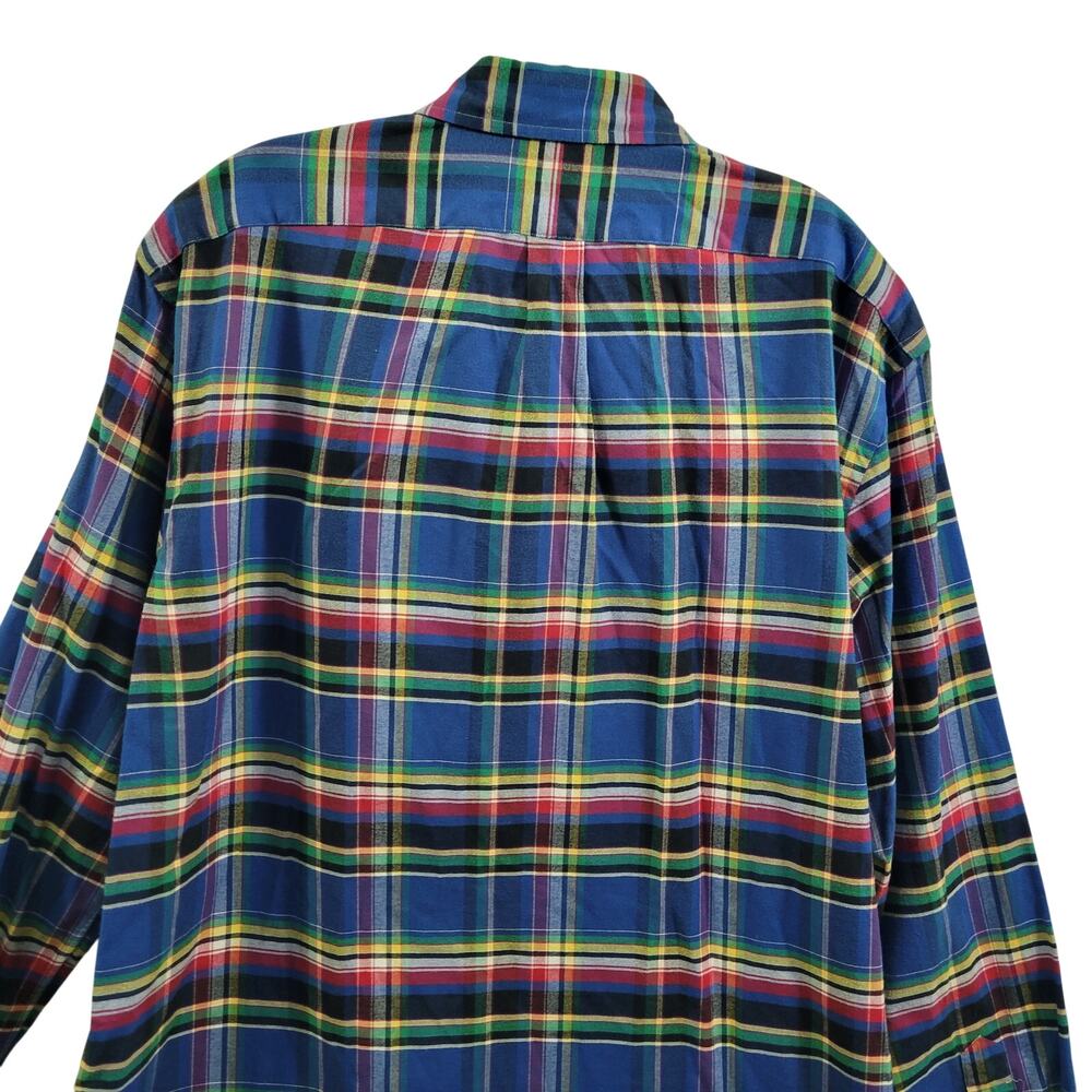 Ralph Lauren Men's Blue Plaid Button Front Shirt Size XL 82424-0873 - Picture 7 of 8